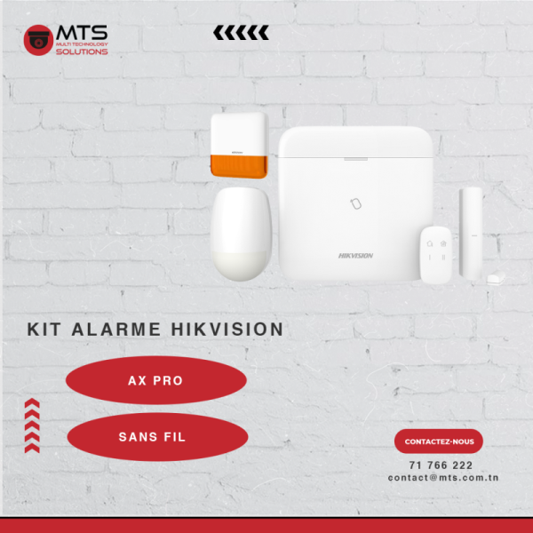PACK ALARME HIKVISION AX Pro - 64 ZONES - 433Mhz